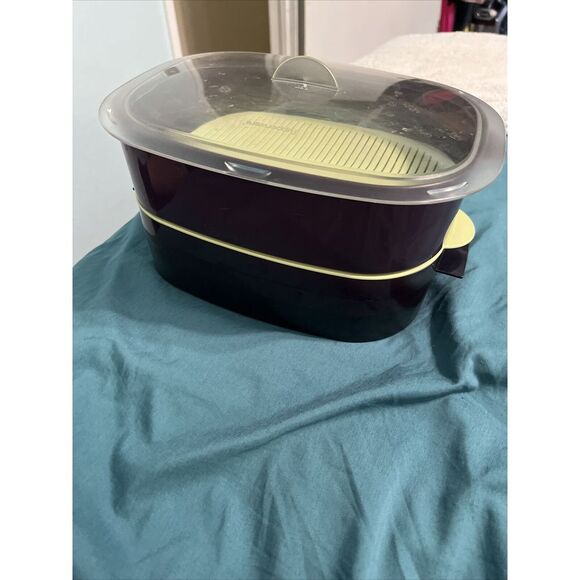 Tupperware Microwave‎ Steamer Cooker Stackable Oval- 6pcs- Used - Picture 1 of 8